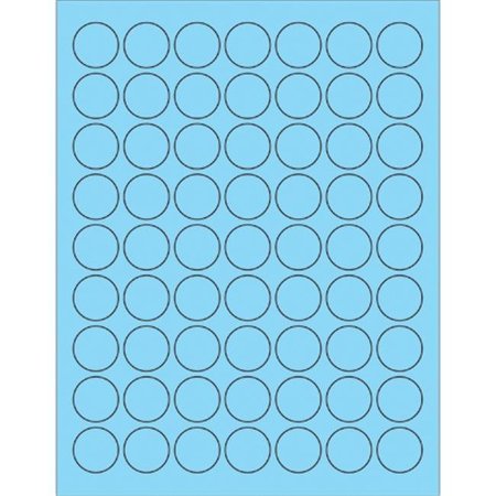 BOX PARTNERS Box Partners LL191BE 1 in. Fluorescent Pastel Blue Circle Laser Labels - Pack of 6300 LL191BE